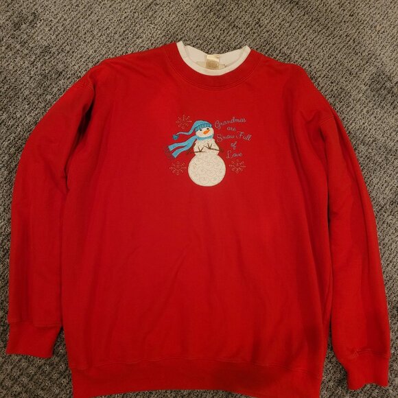 Snowman Sweater Grandmas are Snow Full of Love Sweatshirt Sz L Grandma - Picture 5 of 5